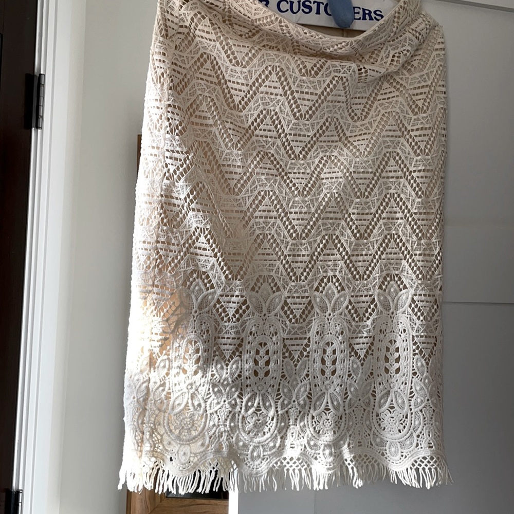 Maeve for anthropologie crochet skirt lined